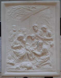 Darstellung Jesu-Geburt (25 x 30 cm, Guss aus Gips)